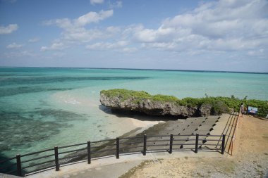 Miyakojima, Okinawa adasında Ikema çevre Beach