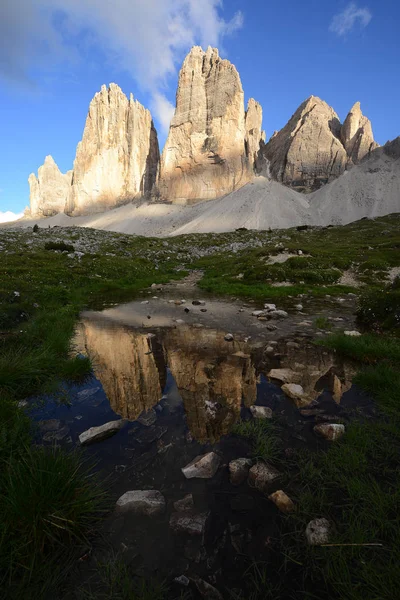 Tre Cime Στο Βουνό Δολομίτη Στην Ιταλία — Φωτογραφία Αρχείου