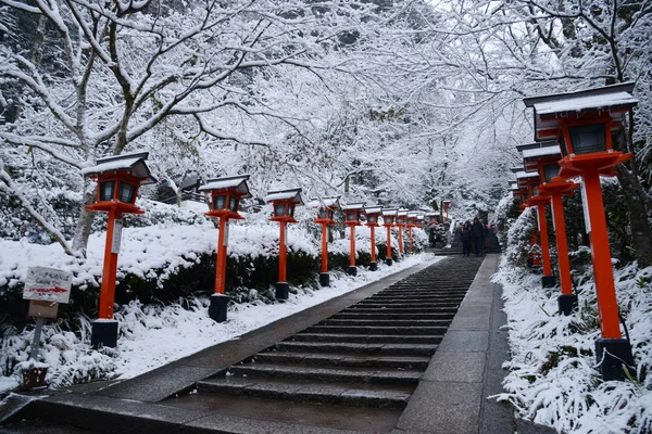 Santuario Kifune Con Nieve Invierno —  Fotos de Stock