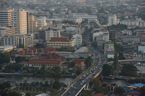 Área Residencial Bangkok Com Luz Noite — Fotografia de Stock