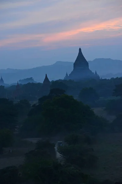 Pagodas Bagan Atardecer — Foto de Stock