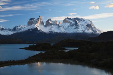 Torres del Paine Şili 'de gün doğumu