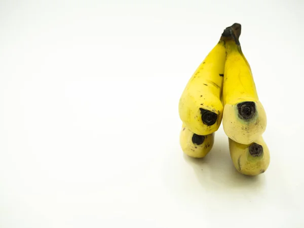 Banana su sfondo bianco isolato — Foto Stock