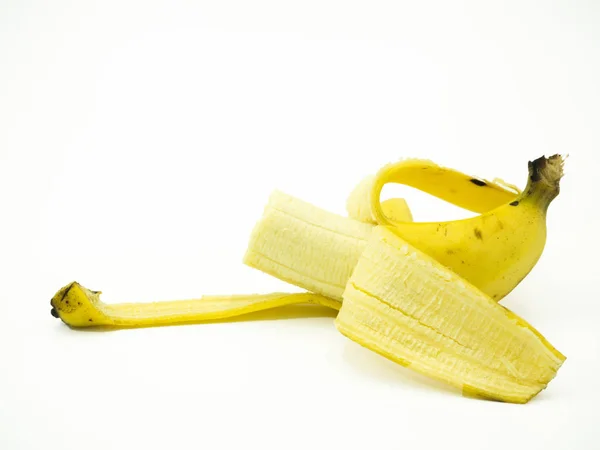 Banana su sfondo bianco isolato — Foto Stock