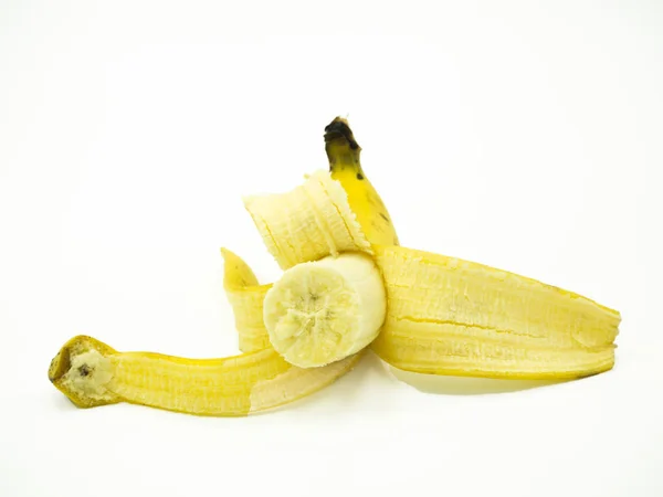 Banana su sfondo bianco isolato — Foto Stock