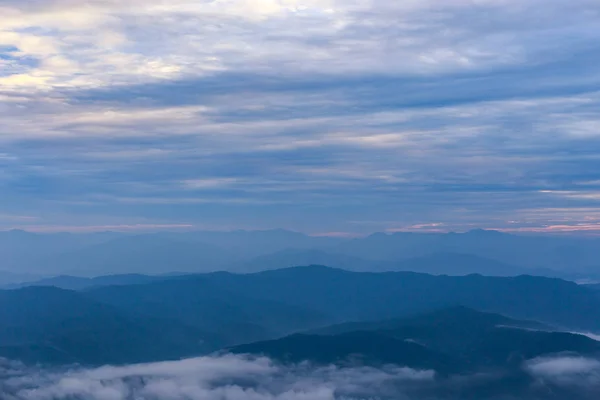 Beautiful cloudy weather in mountains, cloudy and fog