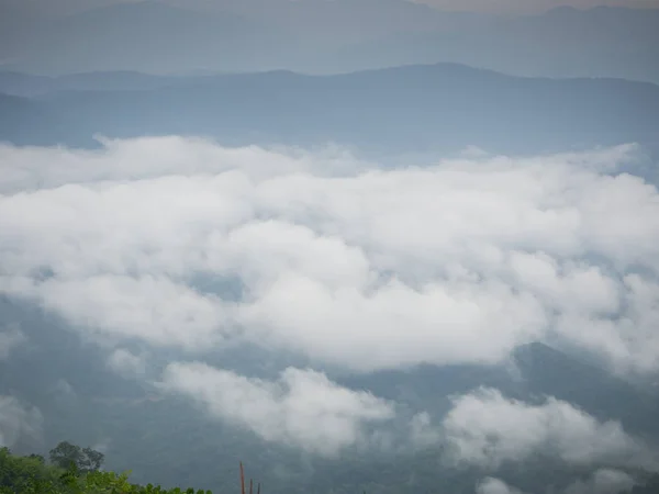 Beautiful cloudy weather in mountains, cloudy and fog