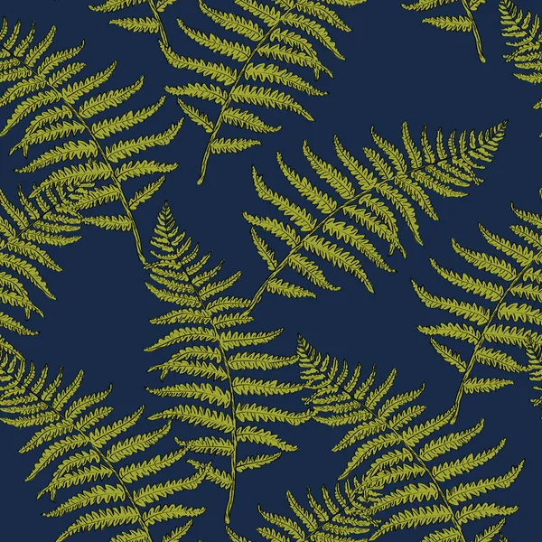 Fern sorunsuz vektör desen bırakır. Tropikal arka plan.