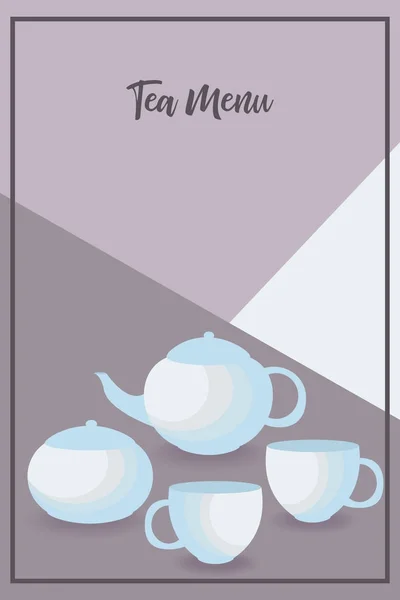 Çay menü şablonu kafe, Restoran, tatlı Dükkanı. Vektör tasarımı.