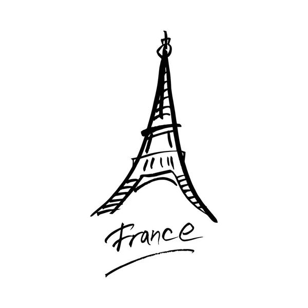 Logo brosse à encre dessinée à la main symbole de la France. Une idée pour le design . — Image vectorielle