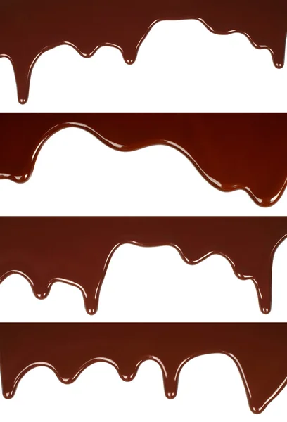 Melted chocolate dripping set — Stock Photo, Image