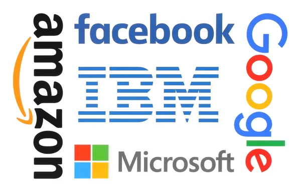 Coleção de logotipo de empresas de internet populares — Fotografia de Stock