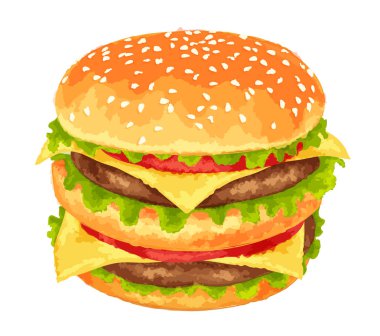 beyaz zemin üzerinde Big burger