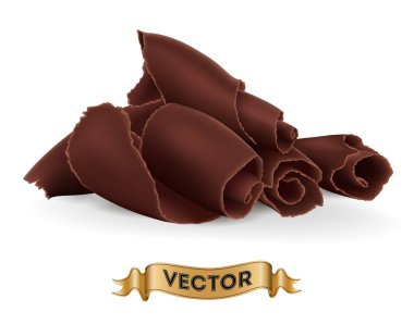 Beyaz arka planda çikolata parçacıkları