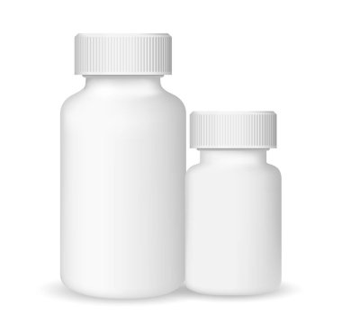 beyaz zemin üzerine beyaz tıbbi konteynerler