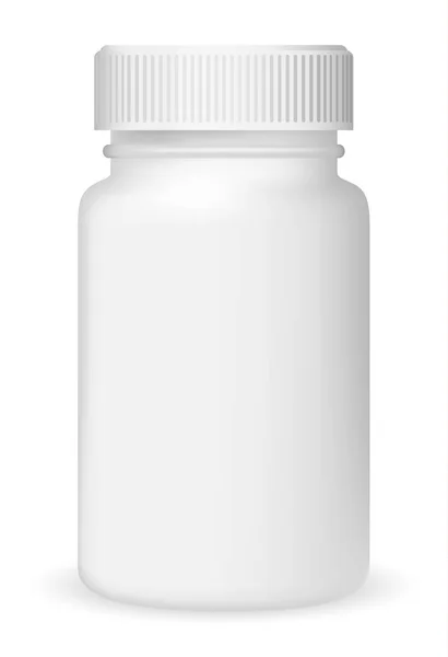 Weißer medizinischer Behälter auf weißem Hintergrund — Stockvektor