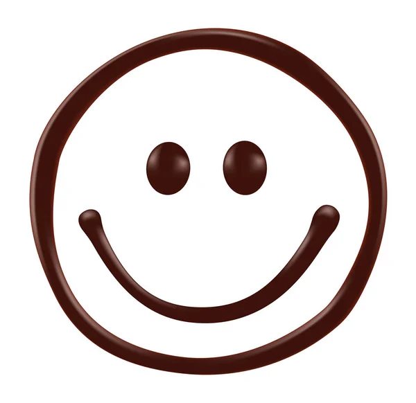 Cara sonriente de chocolate sobre fondo blanco — Archivo Imágenes Vectoriales