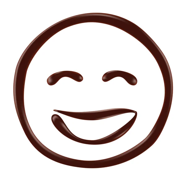 Шоколадний смайлик обличчя на білому тлі — стоковий вектор
