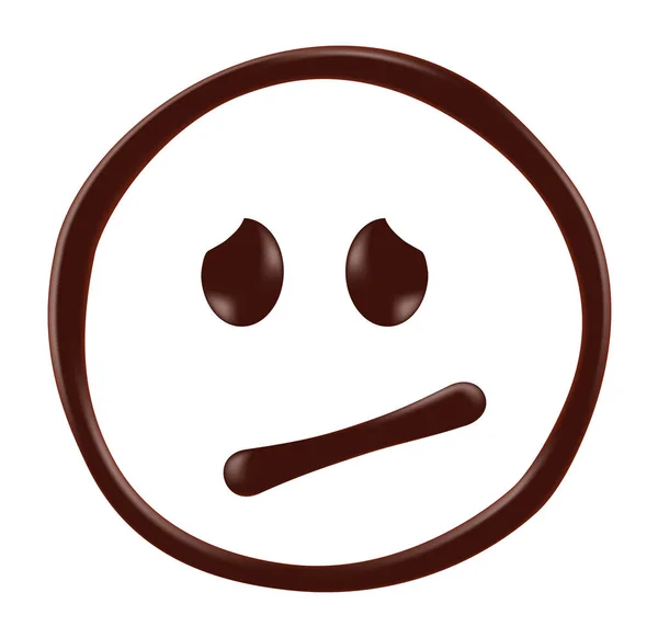 Σοκολάτα γελαστό πρόσωπο σε λευκό φόντο — Διανυσματικό Αρχείο