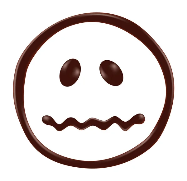 Cara sonriente de chocolate sobre fondo blanco — Archivo Imágenes Vectoriales