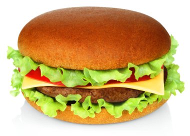 beyaz zemin üzerinde büyük hamburger