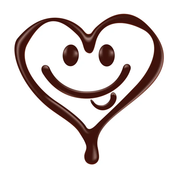 白色背景上的心形巧克力形状笑脸 — 图库矢量图片