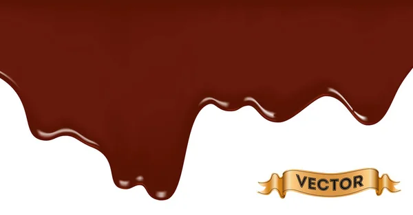 Rozpuštěné čokolády na bílém pozadí — Stockový vektor