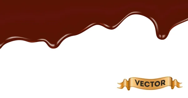 Olvasztott csokoládét csöpögött a fehér háttér — Stock Vector