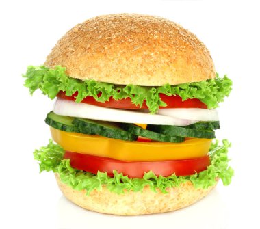 Çiğ sebze ile sağlıklı vejetaryen burger