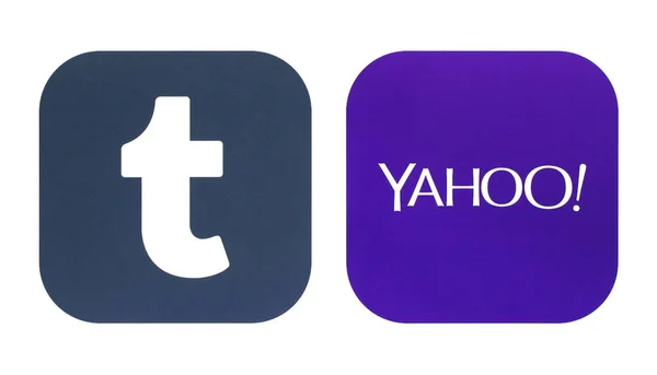 Kollektion neuer Tumblr und yahoo-Logos — Stockfoto