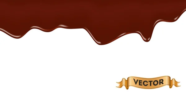 Realistische Vektorillustration geschmolzener Schokolade, die tropft — Stockvektor