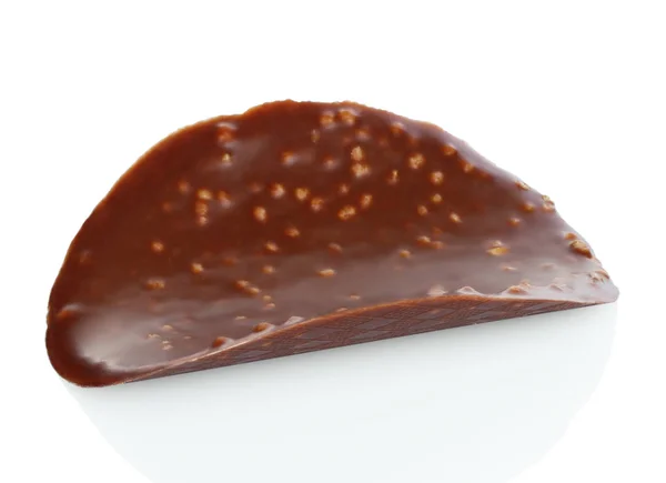 Croustilles au chocolat avec des noix sur fond blanc — Photo