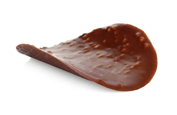 Gocce di cioccolato con noci su sfondo bianco — Foto Stock