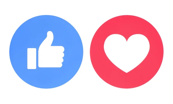 Facebook aime et aime les icônes — Photo