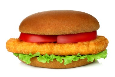Tavuk göğsü ile büyük siyah hamburger