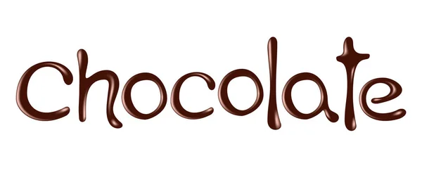 Chocolate palavra chocolate, ilustração vetorial realista — Vetor de Stock