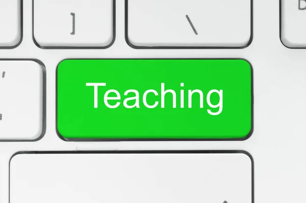 与教学 word 键盘上的绿色按钮 — 图库照片