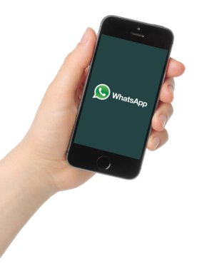 El iphone 5'ler tutar alanı gri Whatsapp logolu