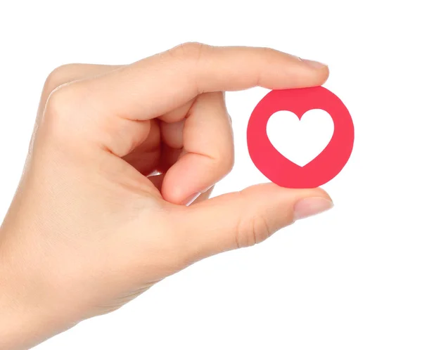 Main tient Facebook amour empathique réaction émoji — Photo