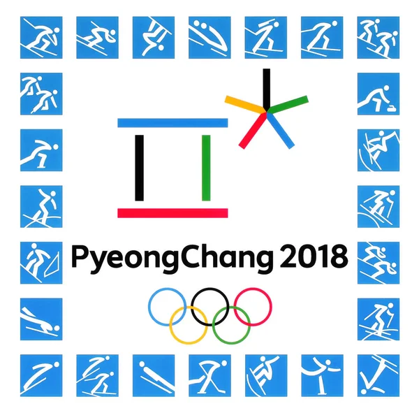 Logotipos oficiales de los Juegos Olímpicos de Invierno 2018 — Foto de Stock