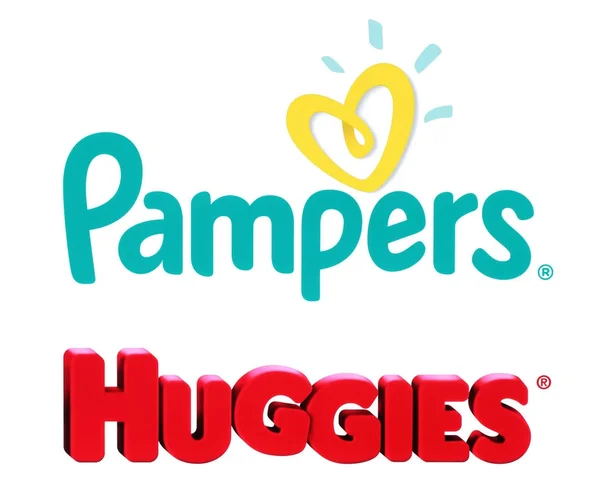 Collection of popular baby diapers brands — Stock Photo, Image