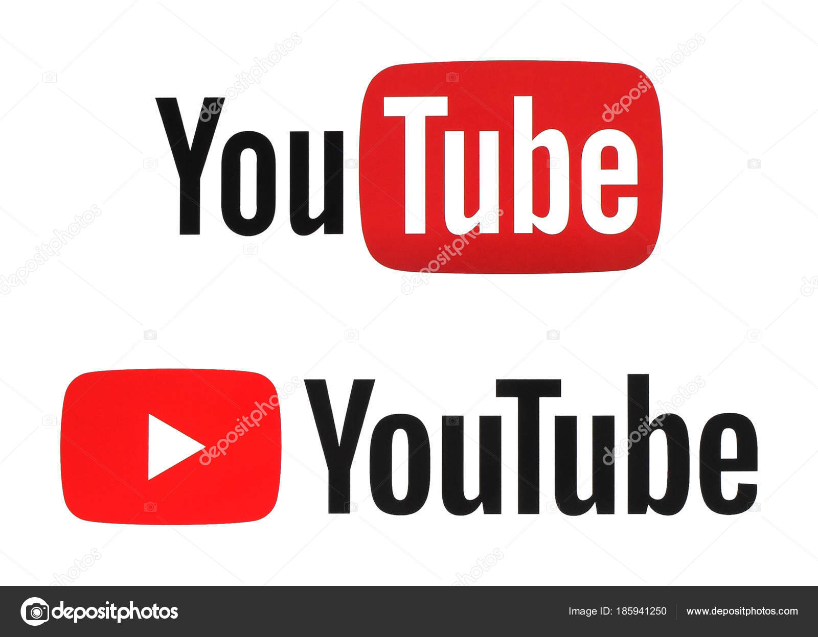 Новые И Старые Логотипы YouTube – Стоковое Редакционное Фото.