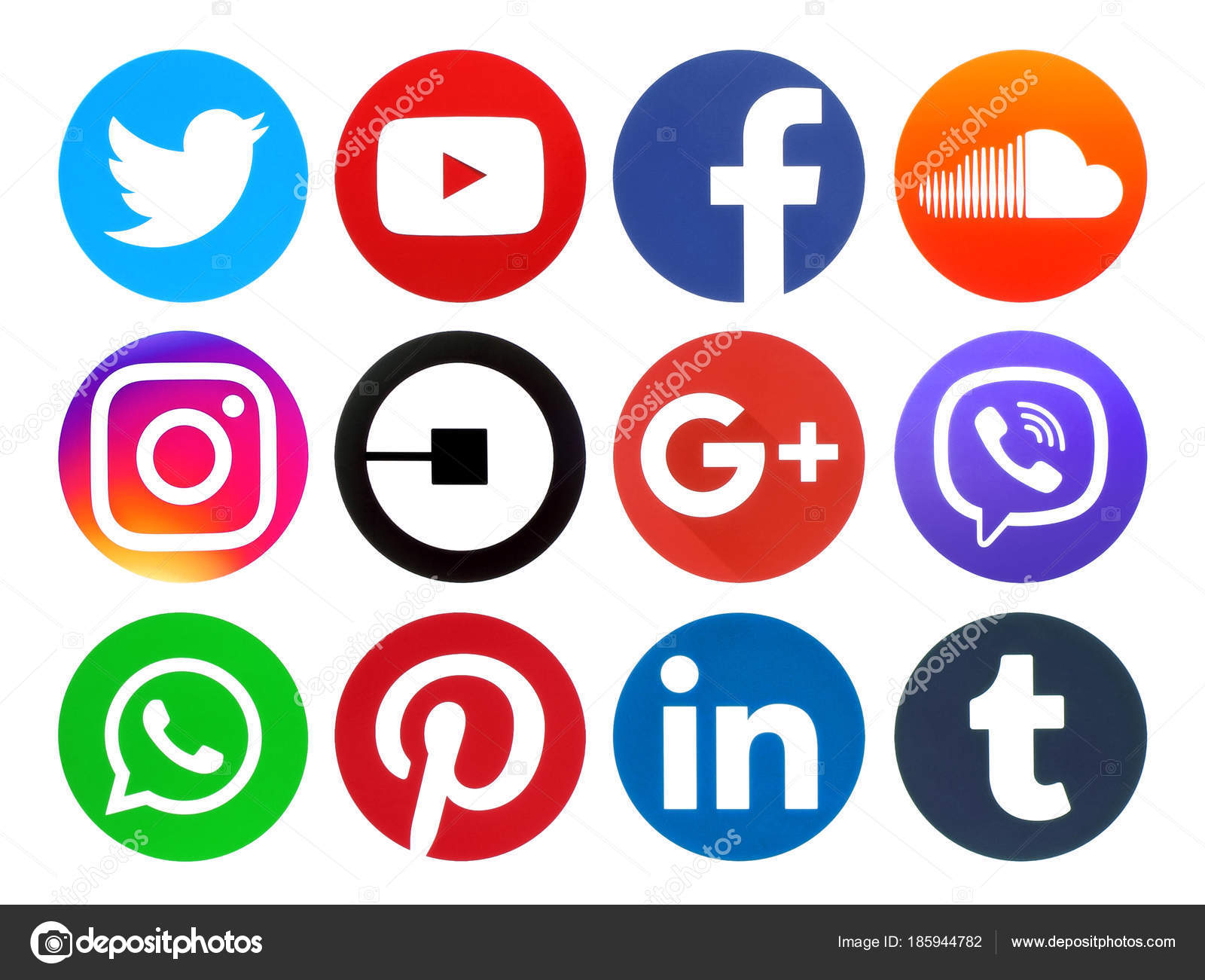 Popular circle social media logos
