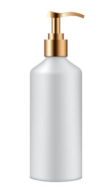 Beyaz arka planda kozmetik şişesi