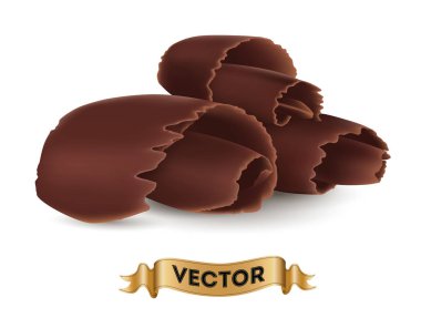 Beyaz arka planda çikolata parçacıkları