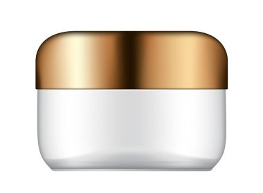 Beyaz arka planda kozmetik şişesi