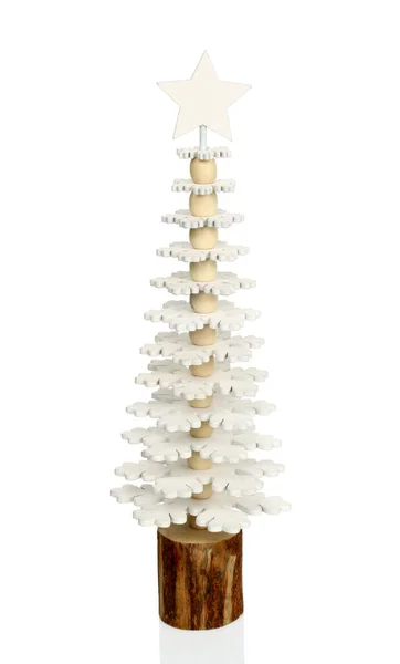 Kerstboom Witte Achtergrond Close — Stockfoto