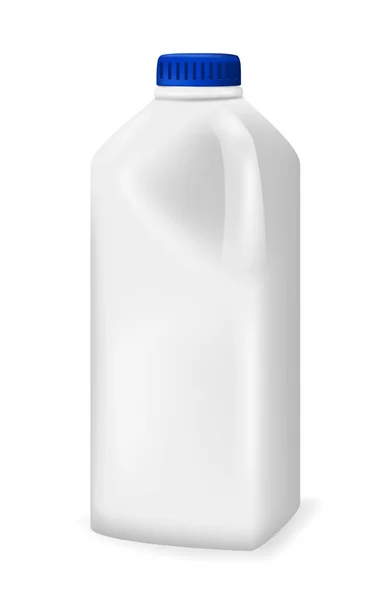 Flaska För Mjölk Juice Eller Något Annat Vit Bakgrund Realistisk — Stock vektor
