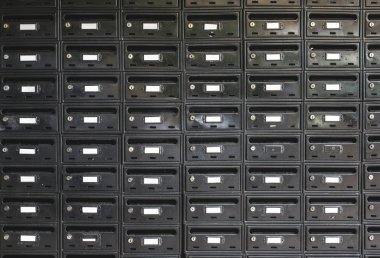 Black color mailboxes clipart