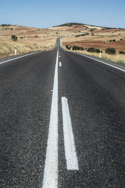 Longa estrada de asfalto . — Fotografia de Stock
